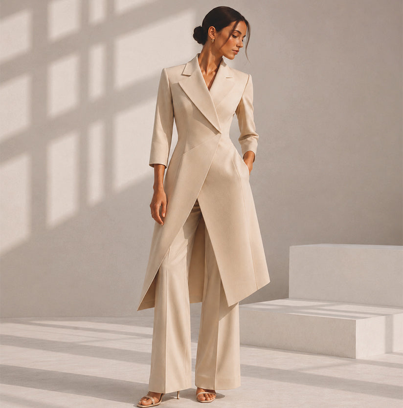 KDS Ivory Architectural Signature Coat Set
