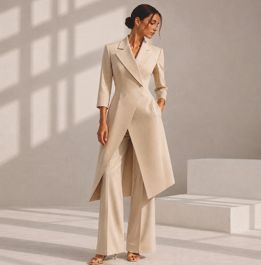 KDS Ivory Architectural Signature Coat Set