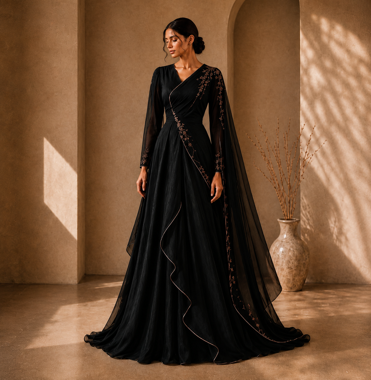 KDS Embroidered Flow Wrap Set