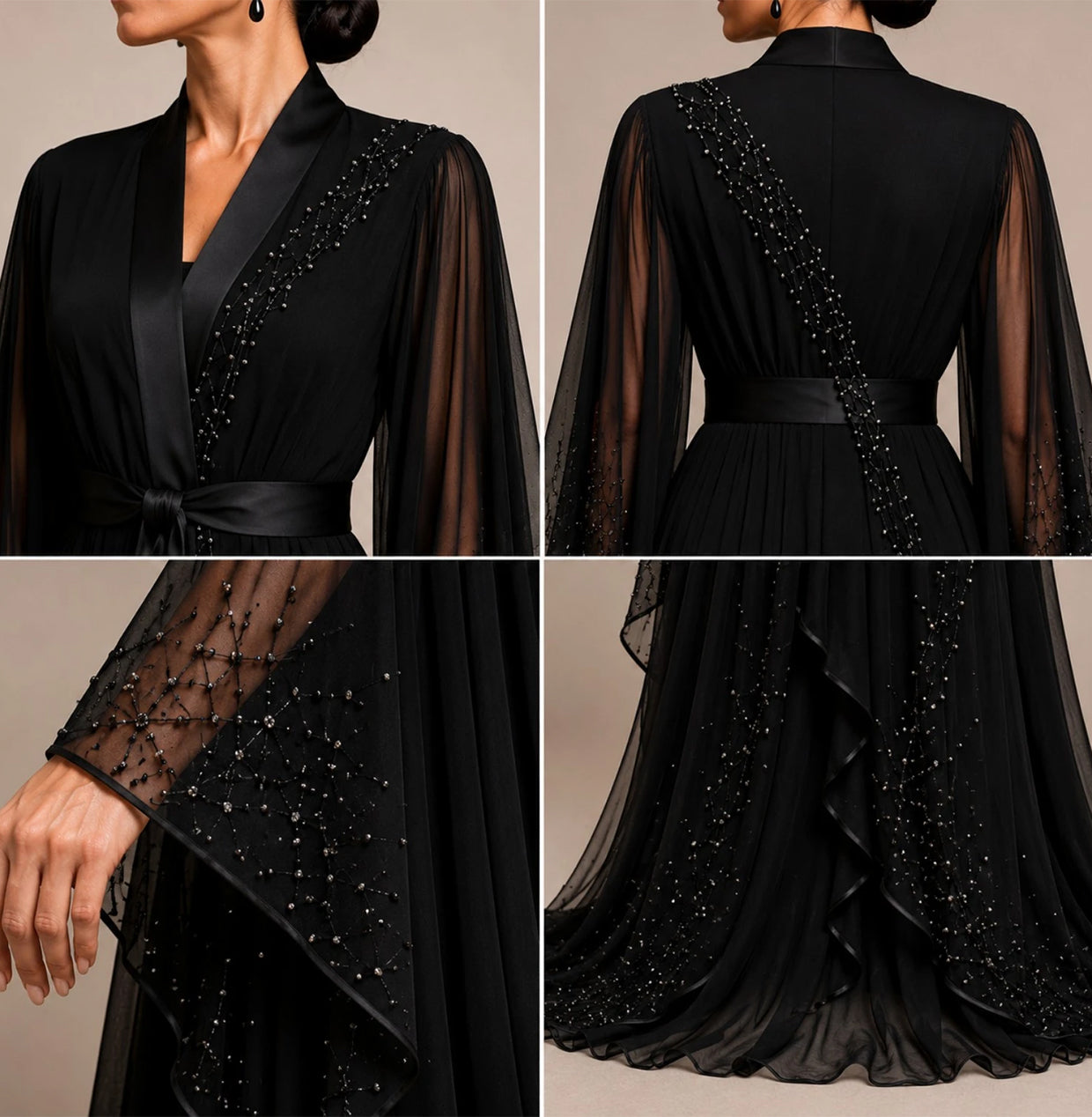 KDS Midnight Veil Party Manto