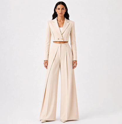 KDS Diagonal Power Line Cropped Suit