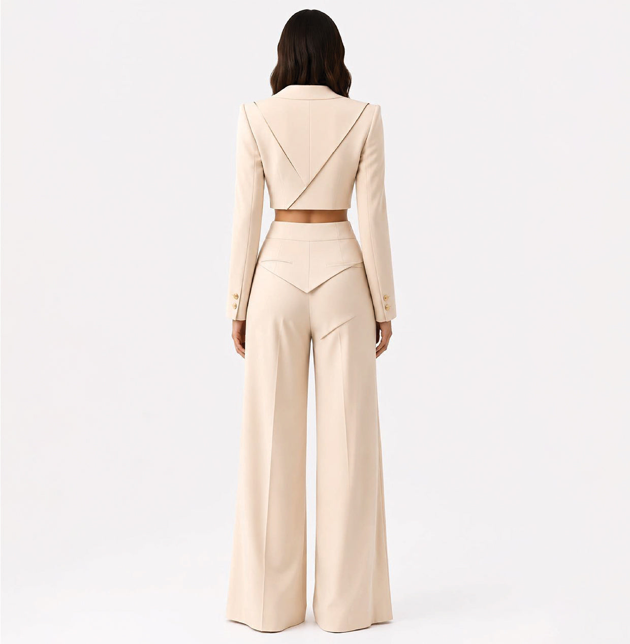 KDS Diagonal Power Line Cropped Suit