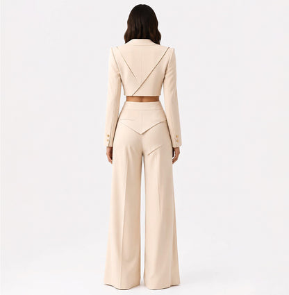 KDS Diagonal Power Line Cropped Suit