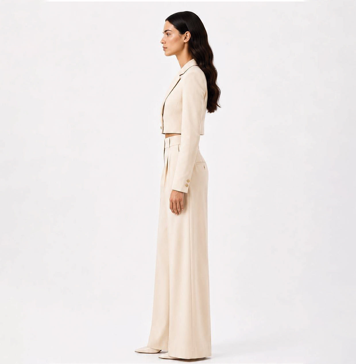 KDS Diagonal Power Line Cropped Suit