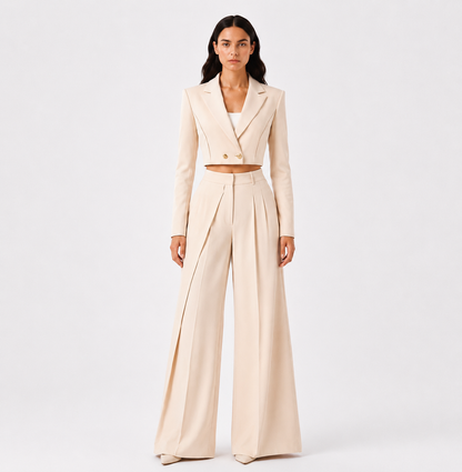 KDS Diagonal Power Line Cropped Suit