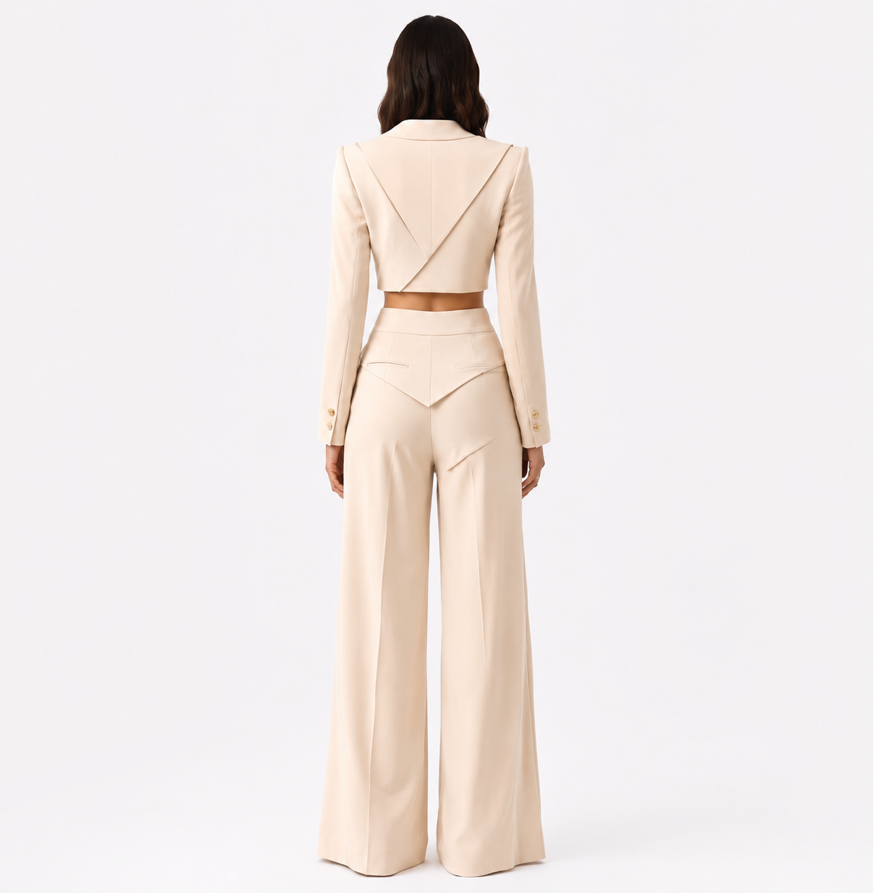 KDS Diagonal Power Line Cropped Suit
