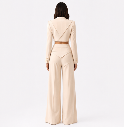 KDS Diagonal Power Line Cropped Suit