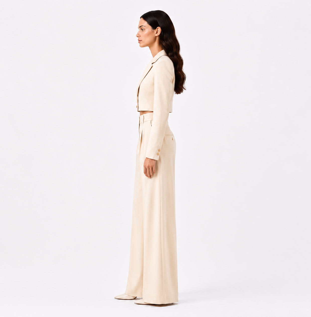 KDS Diagonal Power Line Cropped Suit