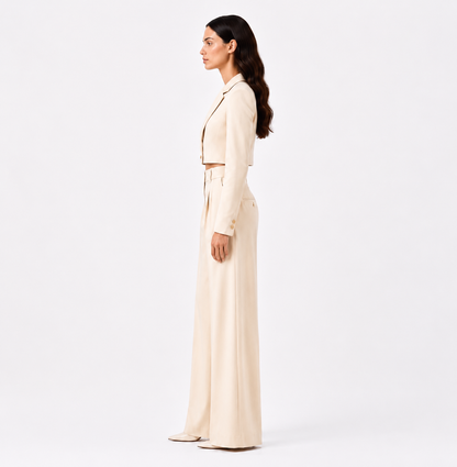 KDS Diagonal Power Line Cropped Suit