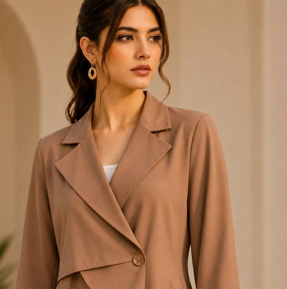 Modern Asymmetrical Draped Jacket
