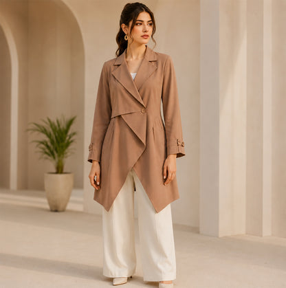 Modern Asymmetrical Draped Jacket